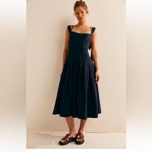 Free people Kinney Midi dress in midnight (dark navy)